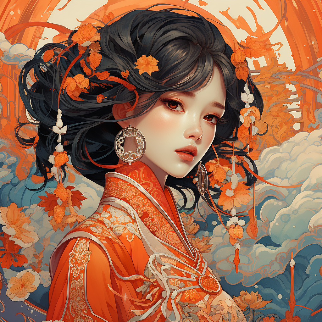 古风汉服美少女插画