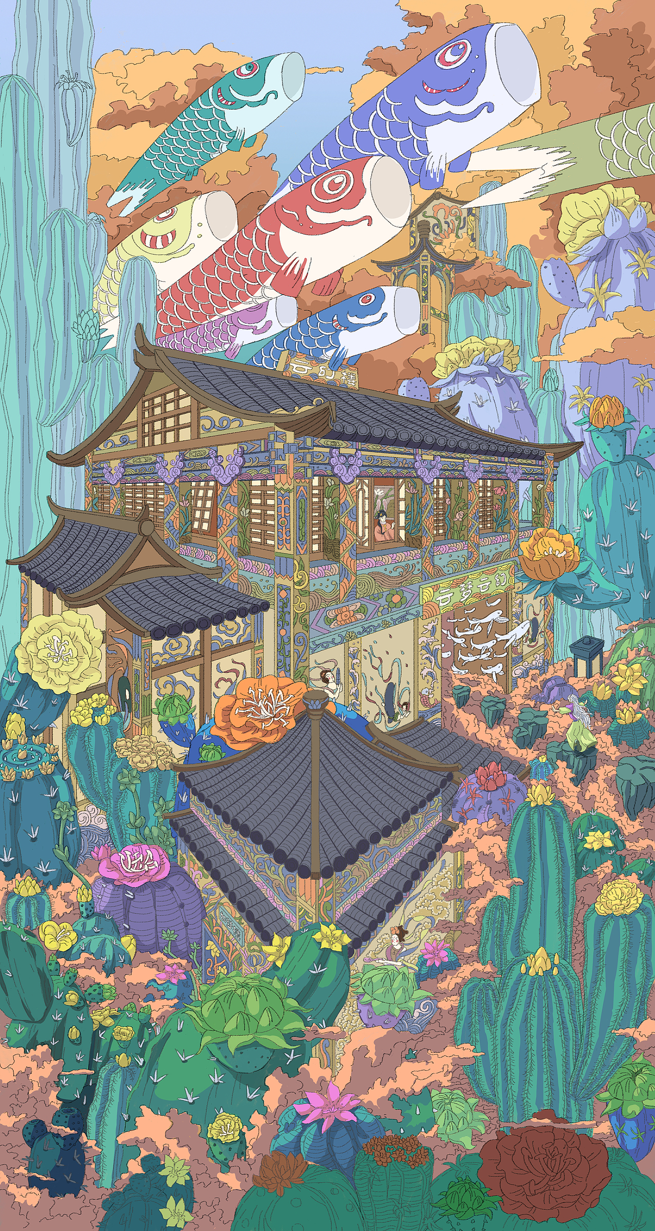 
这步很简单哦，确定光源<br>接着新建图层画出画面物体的暗部和投影<br>PS：如果你不知道怎么打光比较好，可以在网上找一些大佬的作品看看<br><br>