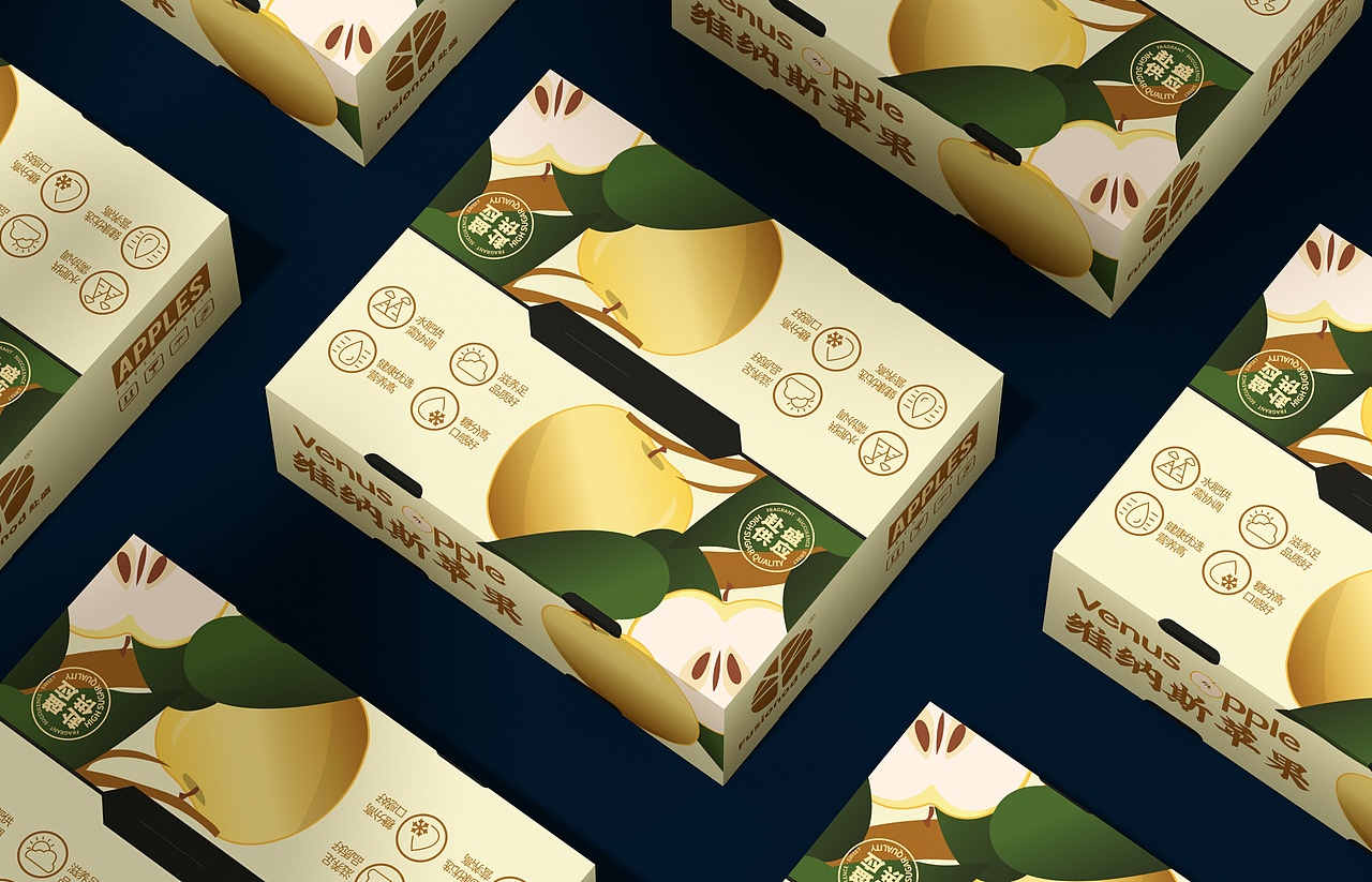 维纳斯苹果包装盒、水果通用包装盒、简约高端大气