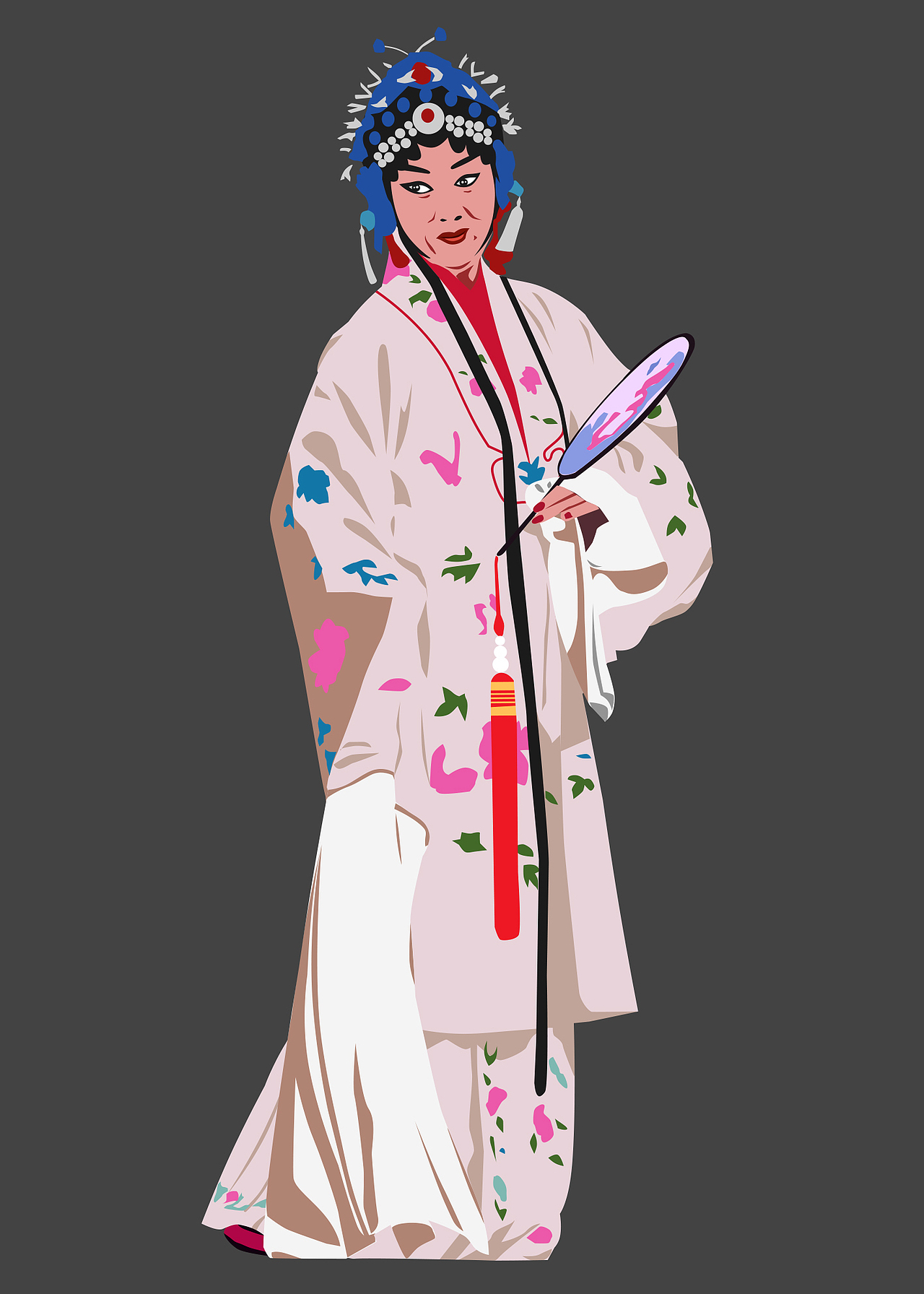 秦腔戏曲插画——火焰驹(黄桂英)