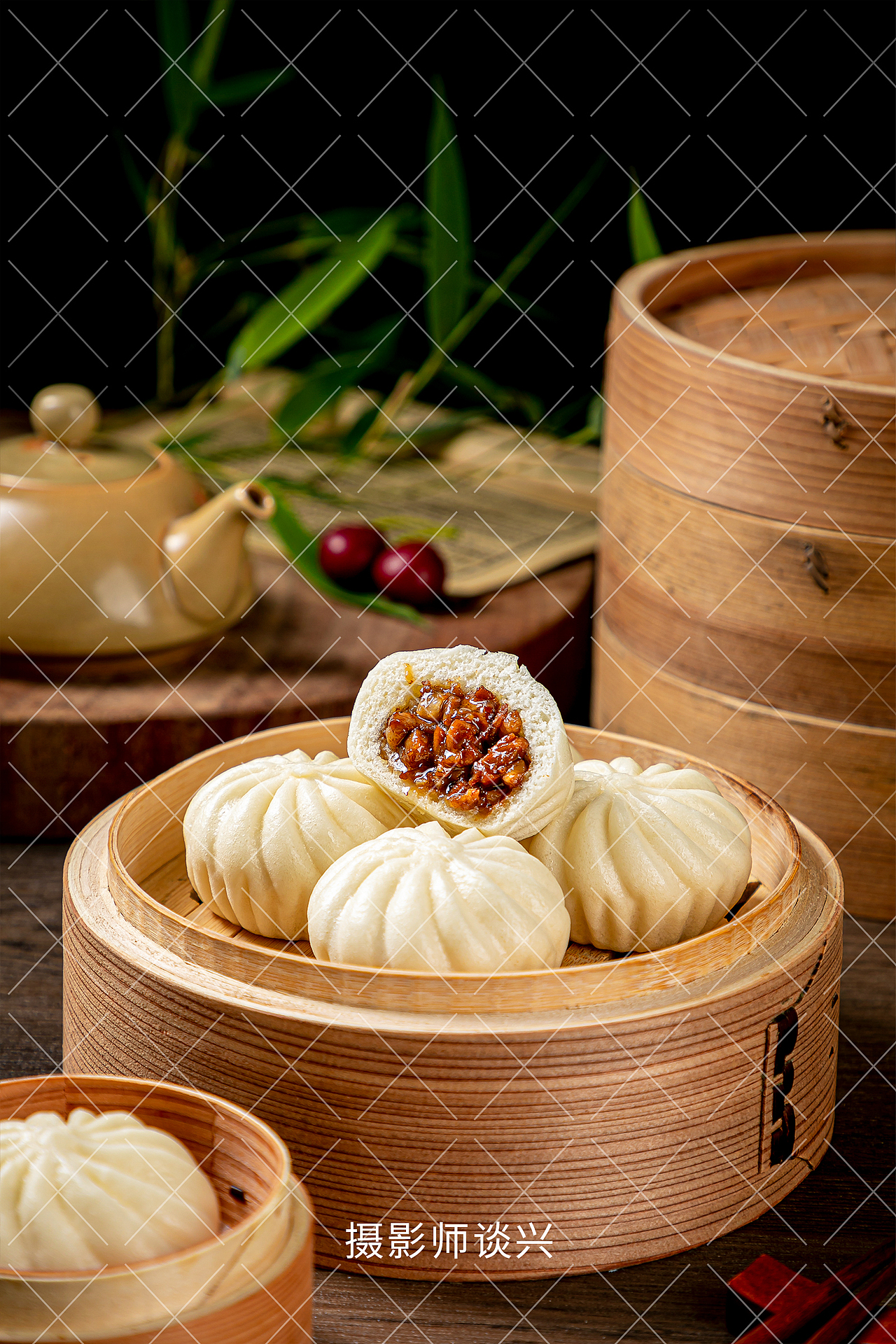 蜜汁叉烧包 肉包子 面点 速冻产品 美食拍摄