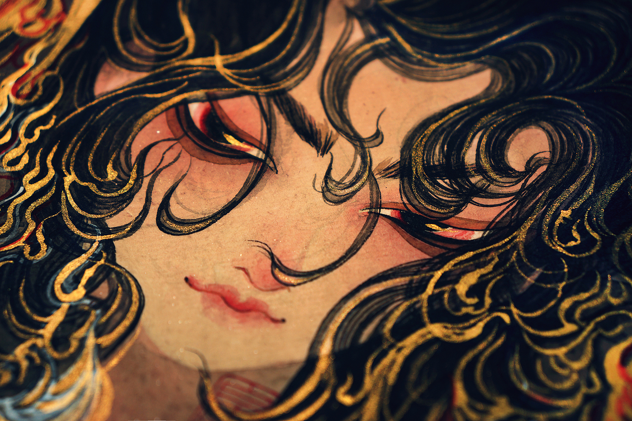 《五尾赤炎狐.竜虎伞道.破势魃.金蚩》白中南颜彩-人川