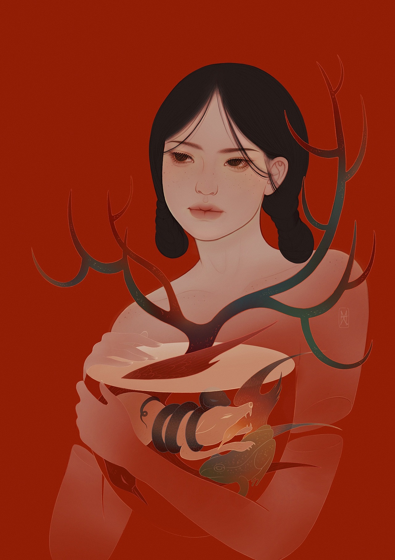 沉入谷底（图ZMzIzODk4NzQw） - 艺术插画 - 站酷设计师XU喵喵原创素材 - 站酷ZCOOL