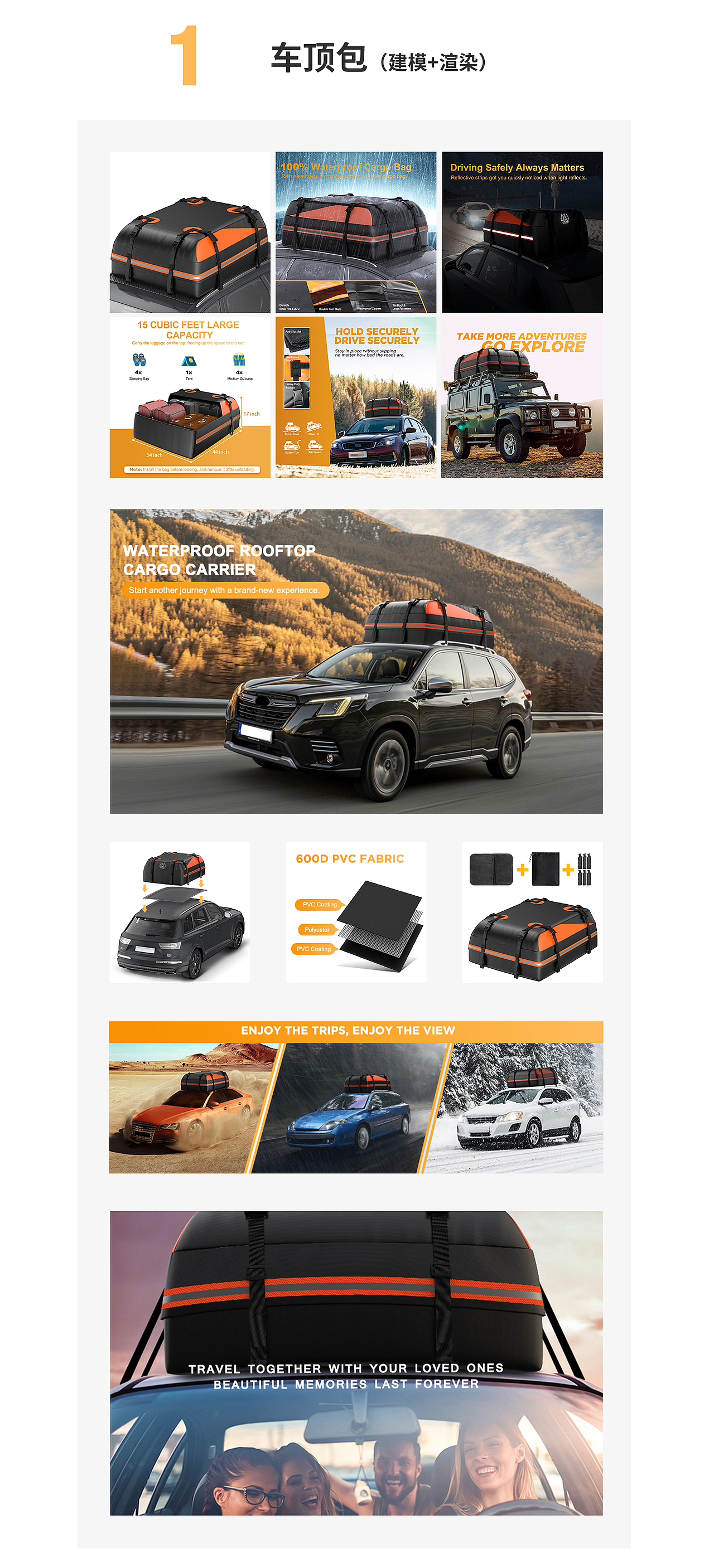 亚马逊套图x4 (车顶包 牙齿美白笔 食物温度计 护膝)