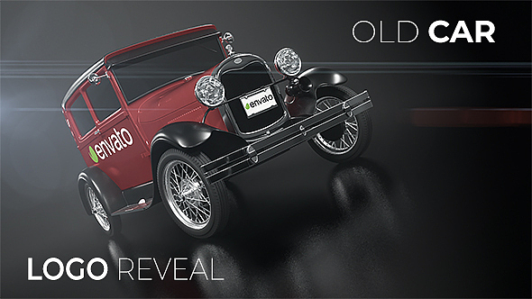 AE模板|复古老式汽车标志LOGO演绎动画开场