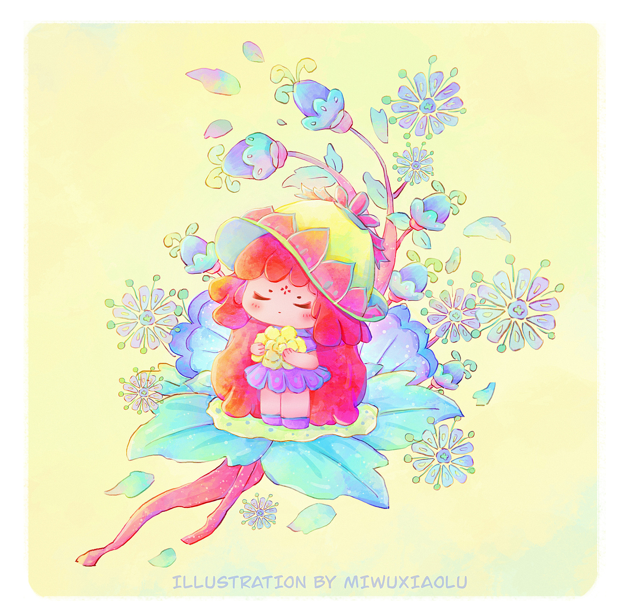 原创插画-水彩梦幻人物系列（图ZMzU5NTEzNjQ0） - 艺术插画 - 站酷设计师迷雾三三原创素材 - 站酷ZCOOL