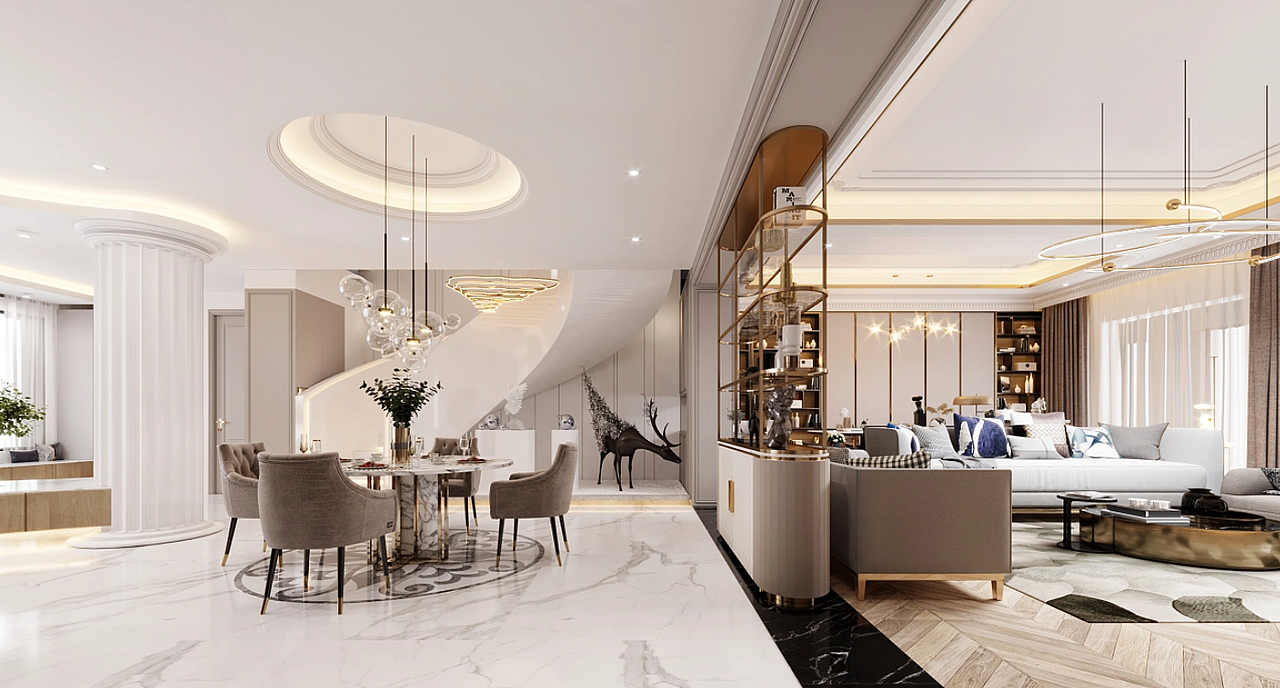 轻奢复式（图ZMzA0NjIwODM2） - 家装设计 - 站酷设计师Z13576075原创素材 - 站酷ZCOOL