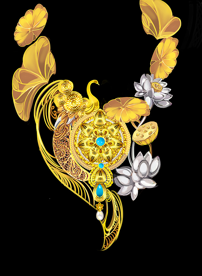 花卉首饰设计（图ZMzMxOTE0MTYw） - 首饰设计 - 站酷设计师寒江雪的插画原创素材 - 站酷ZCOOL