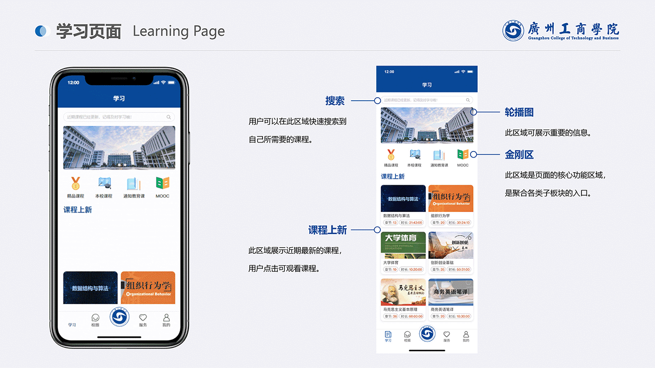 校园APP原型页面设计与制作——以广州工商学院为例（图ZMzQ2Njg3NDA0） - APP界面 - 站酷设计师康康梦想家原创素材 - 站酷ZCOOL