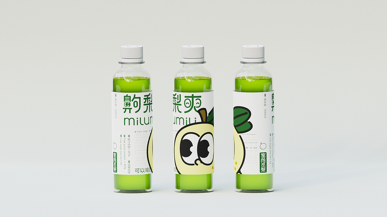 蜜鸬觅梨-齁梨爽果饮品牌IP设计