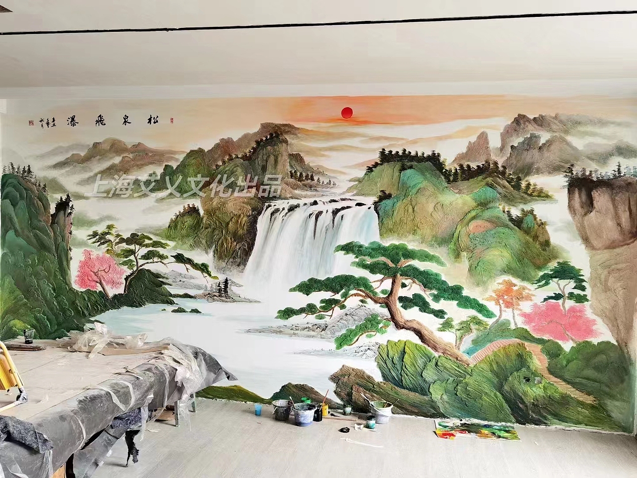 上海浮雕彩绘浮雕壁画浮雕山水画