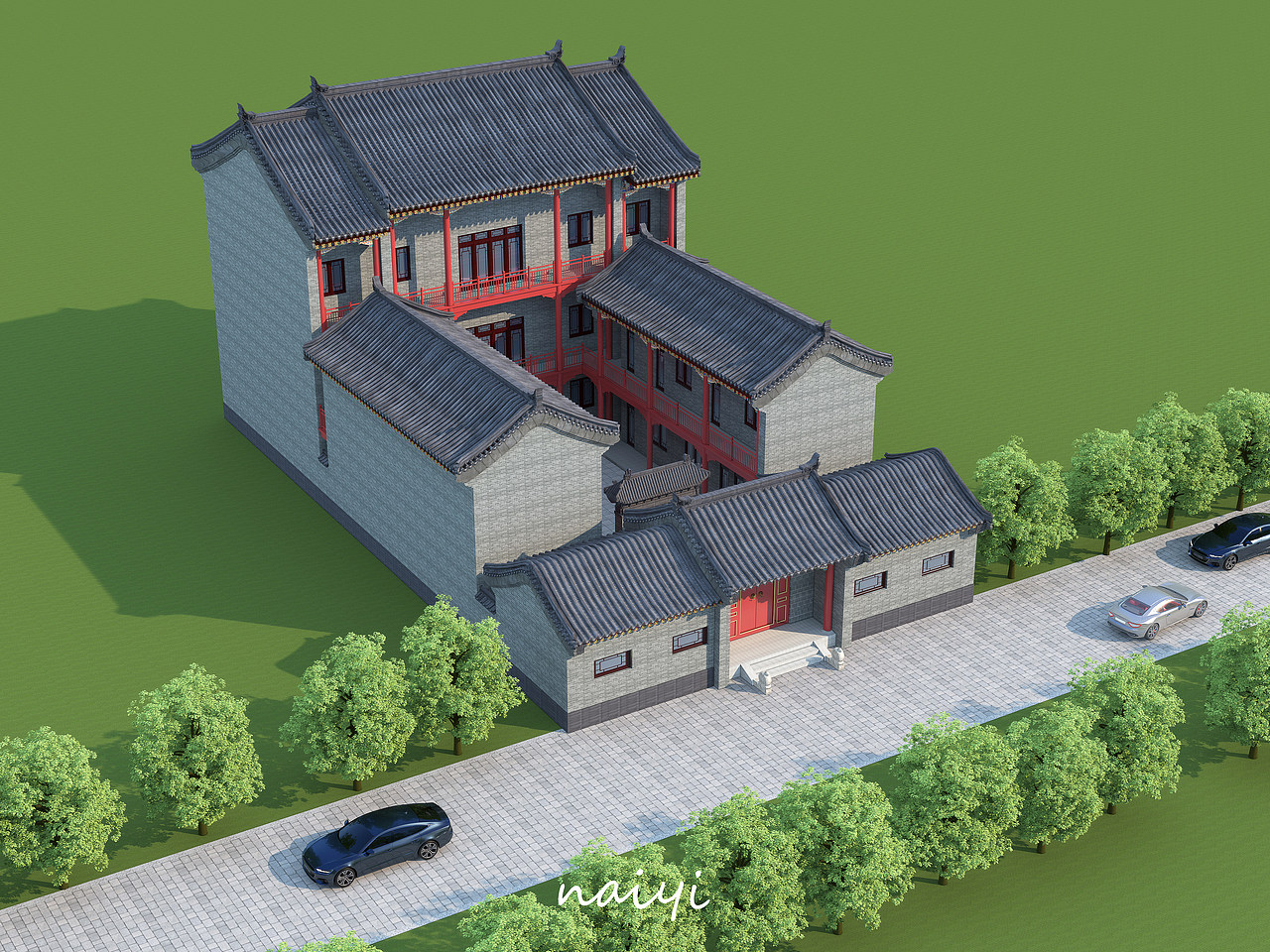 徽派+中式建筑——鸟瞰（图ZMzI1MDUxMTQ4） - 建筑设计 - 站酷设计师周奈一原创素材 - 站酷ZCOOL