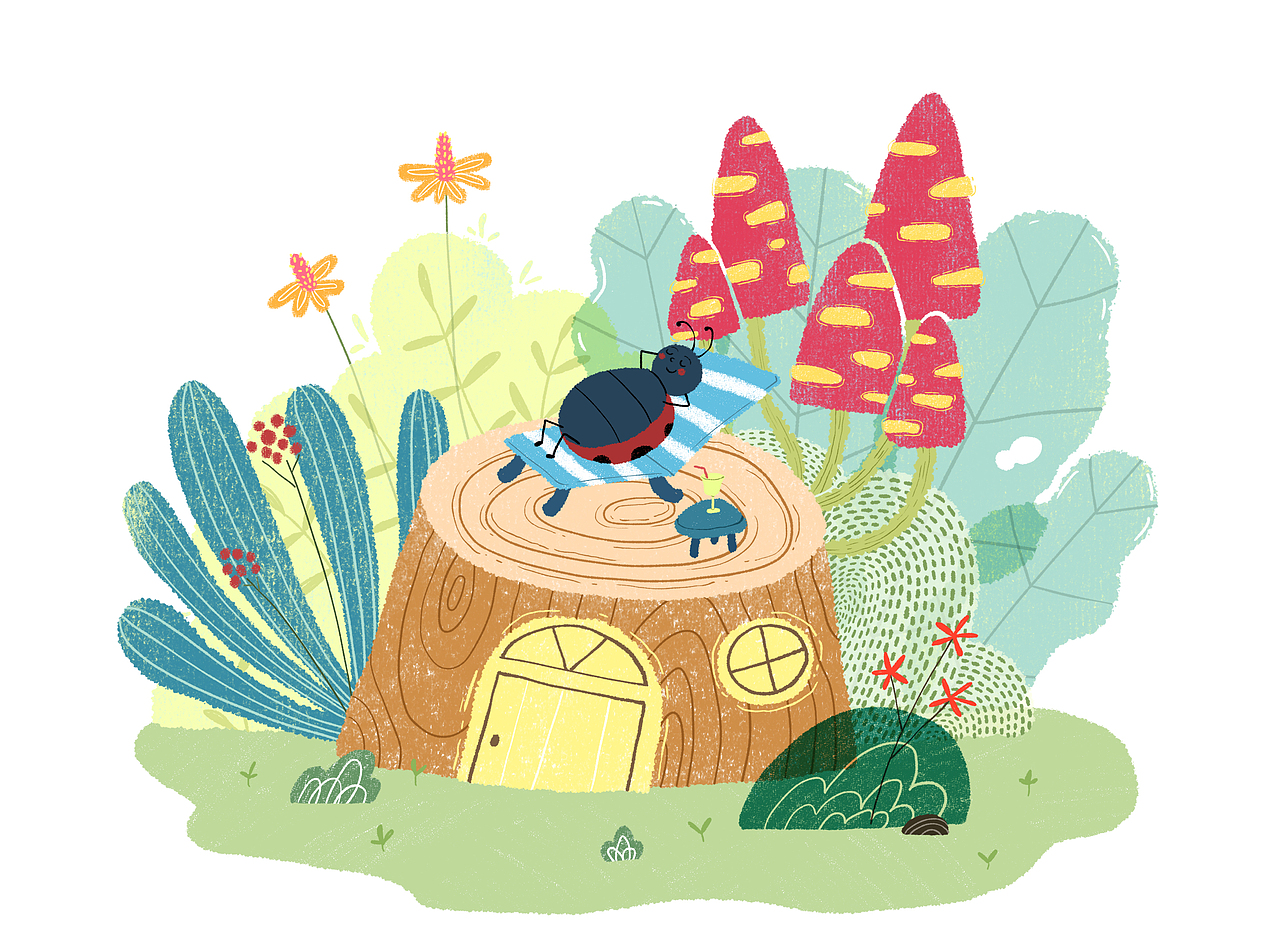 儿童插画/温暖的家