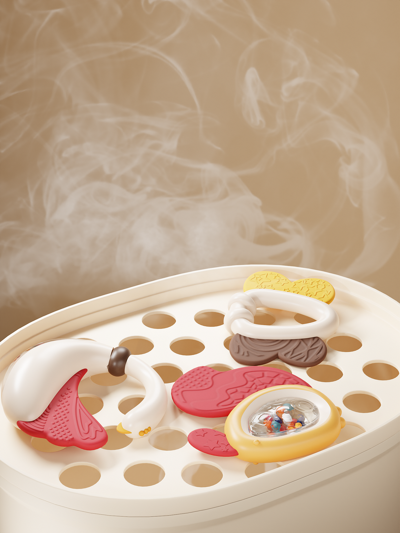 母婴-儿童手摇铃电商产品场景渲染