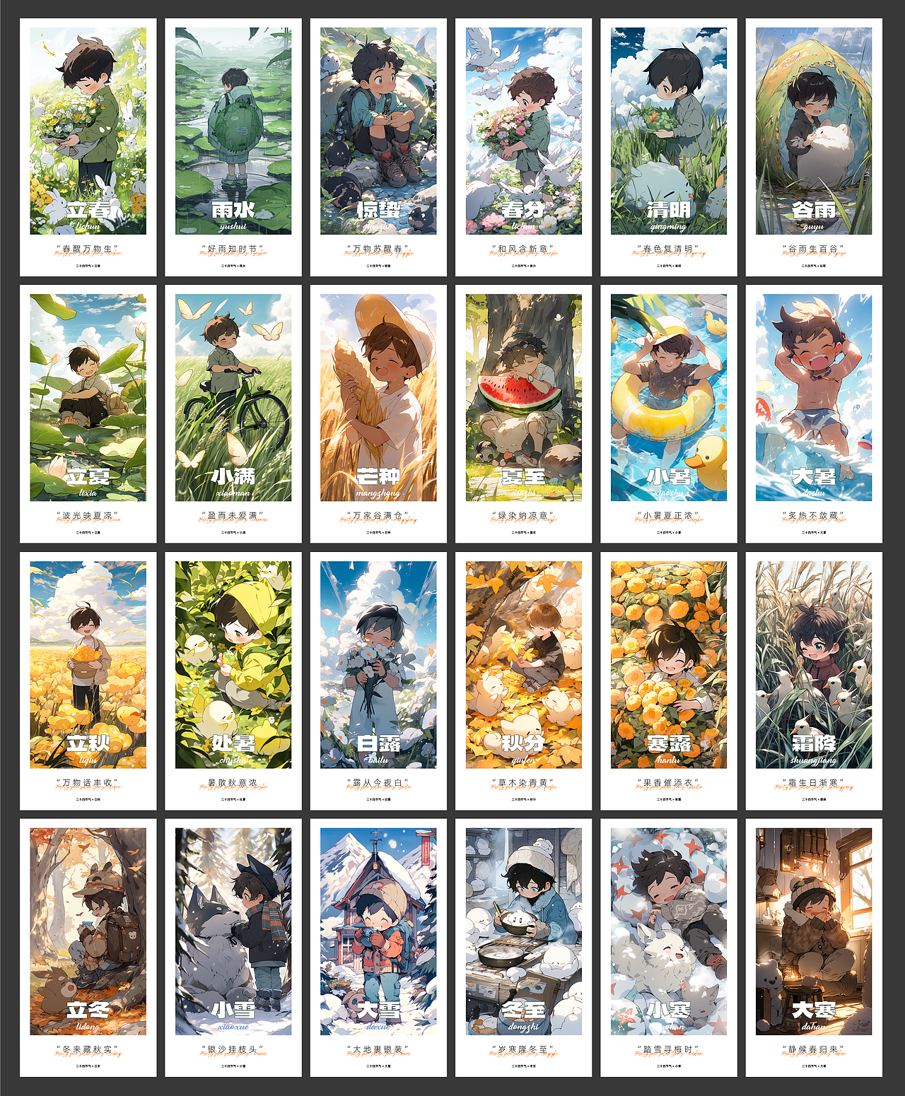 midjourney二十四节气插画