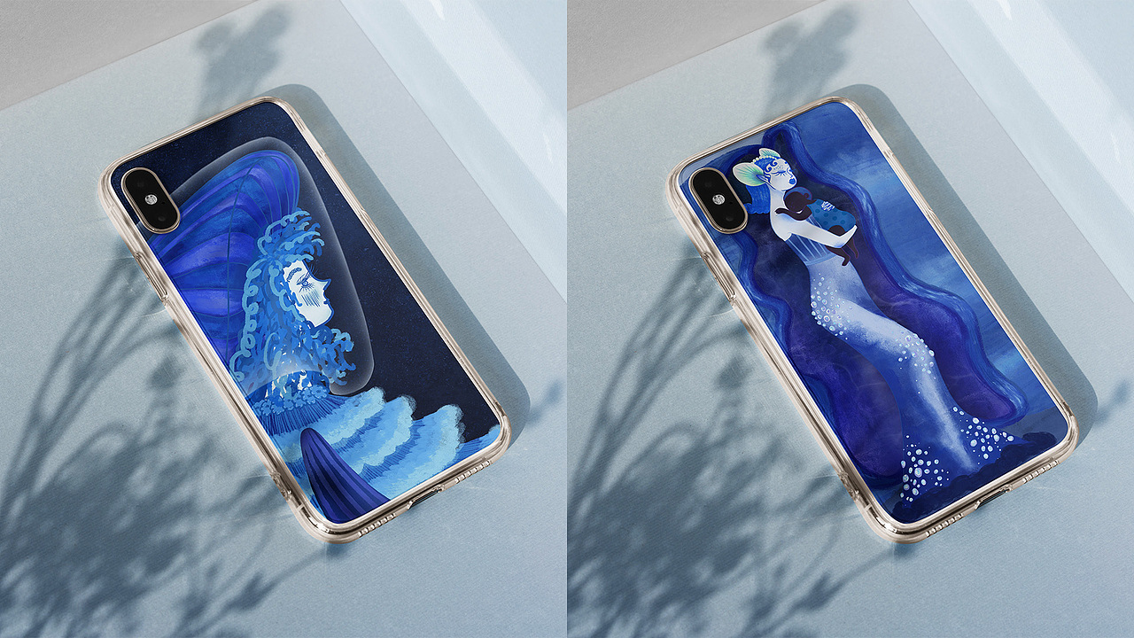 海洋环保系列|海洋生物拟人化少女插画