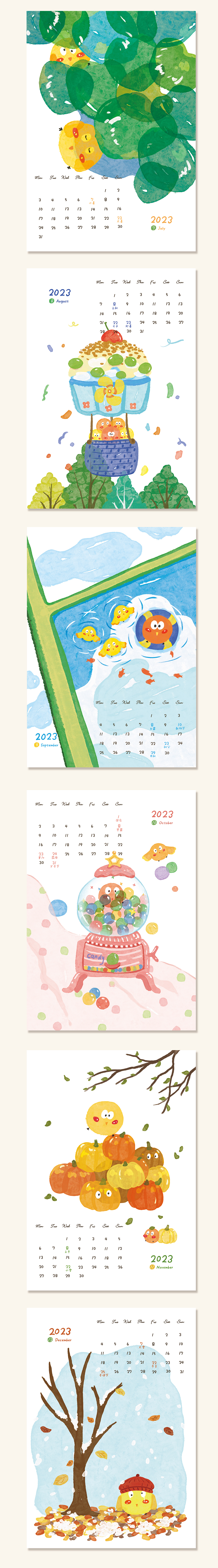 2023鸡崽日历（图ZMzI1MzAzMjMy） - 商业插画 - 站酷设计师怪力蜗牛MT原创素材 - 站酷ZCOOL