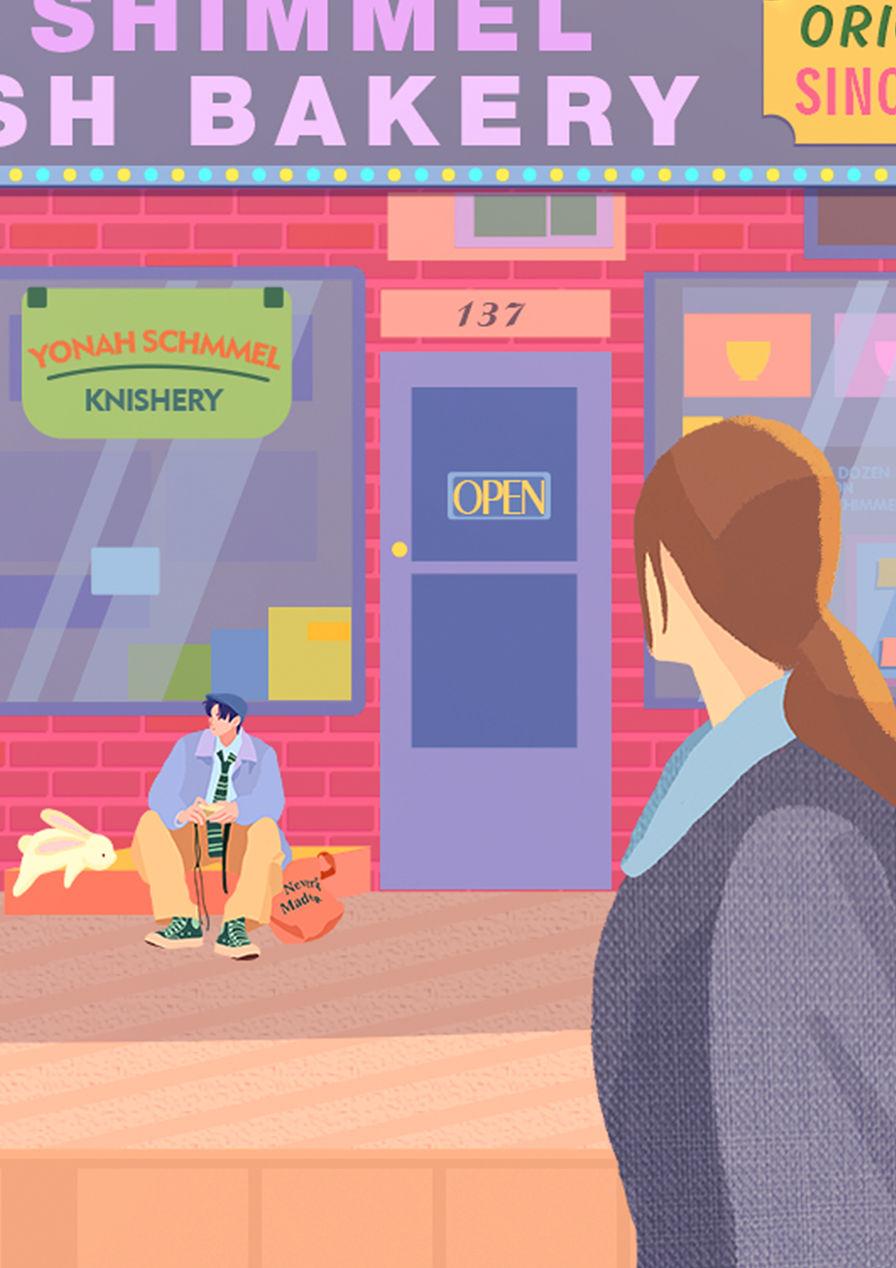 兔子小镇/扁平插画/自然/花