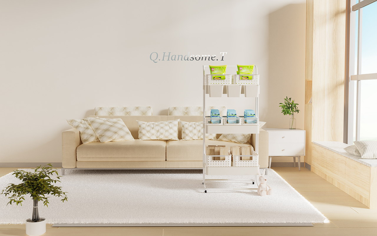 keyshot 简单渲染 室内+置物架