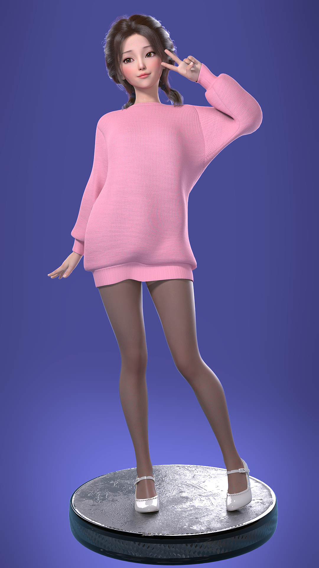 原创数字人美少女可爱女孩美女大学生青春少女