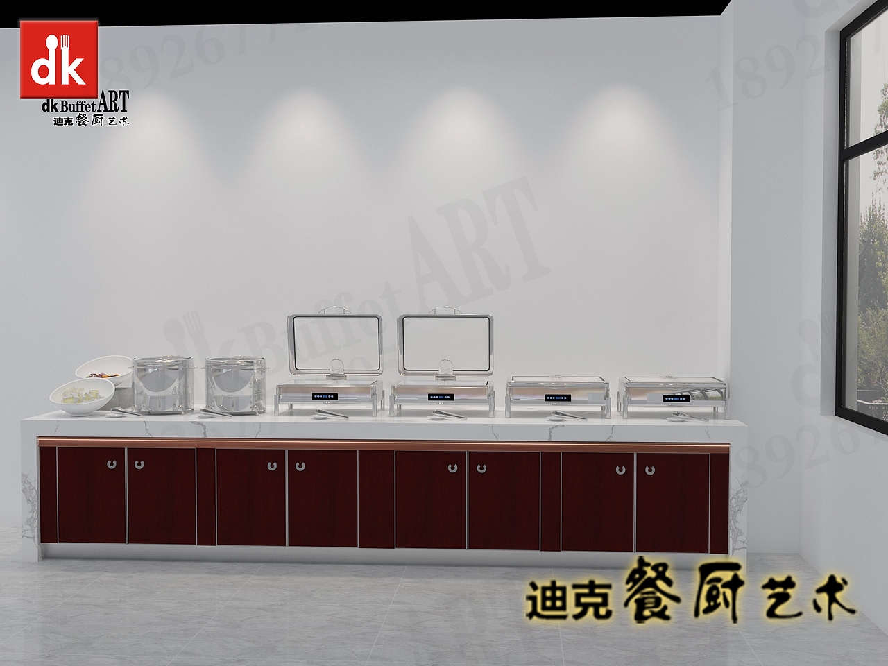 自助餐台 现代简约餐厅 自助餐设备 食物取餐台吧台