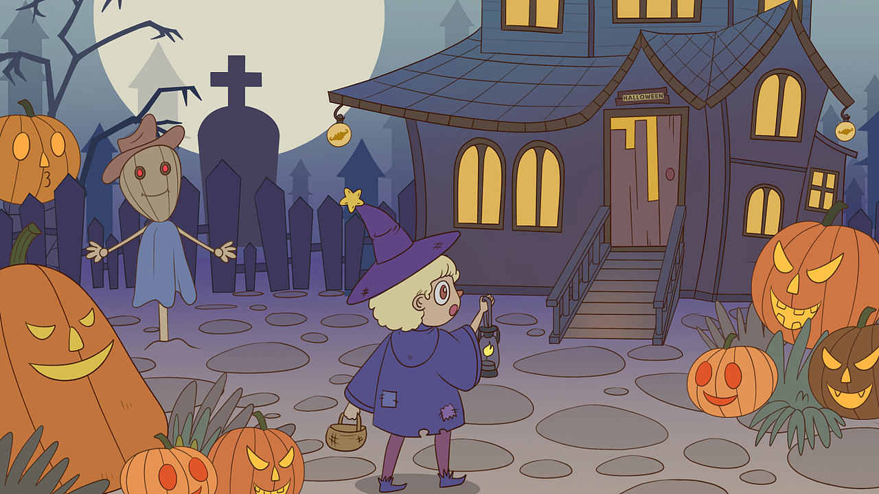 万圣节的怪兽屋（图ZMzU0NjA2MjQw） - 儿童插画 - 站酷设计师水行舟前原创素材 - 站酷ZCOOL