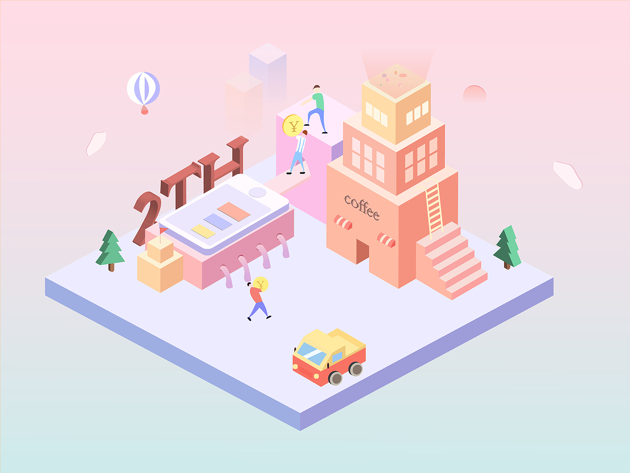 2.5D立体图（图ZMzQ5NTg5MDA4） - 建筑/空间 - 站酷设计师翠翠鲨原创素材 - 站酷ZCOOL