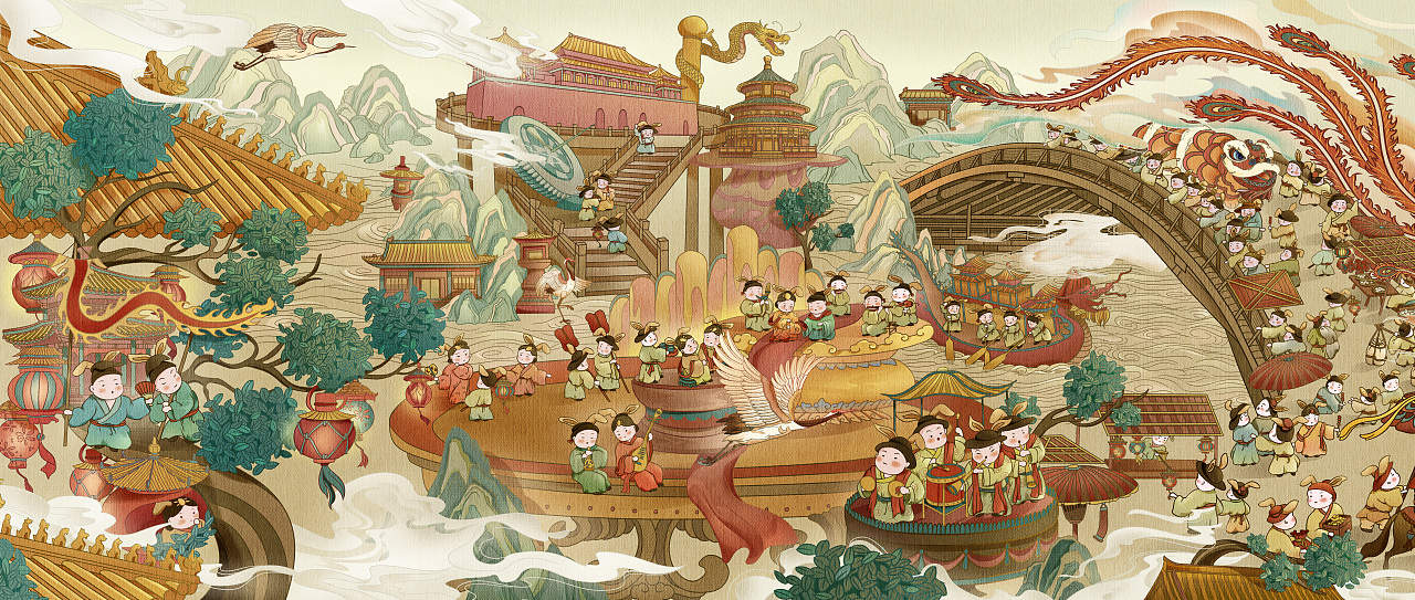 插画|卯兔迎春图|2023年兔年贺新春