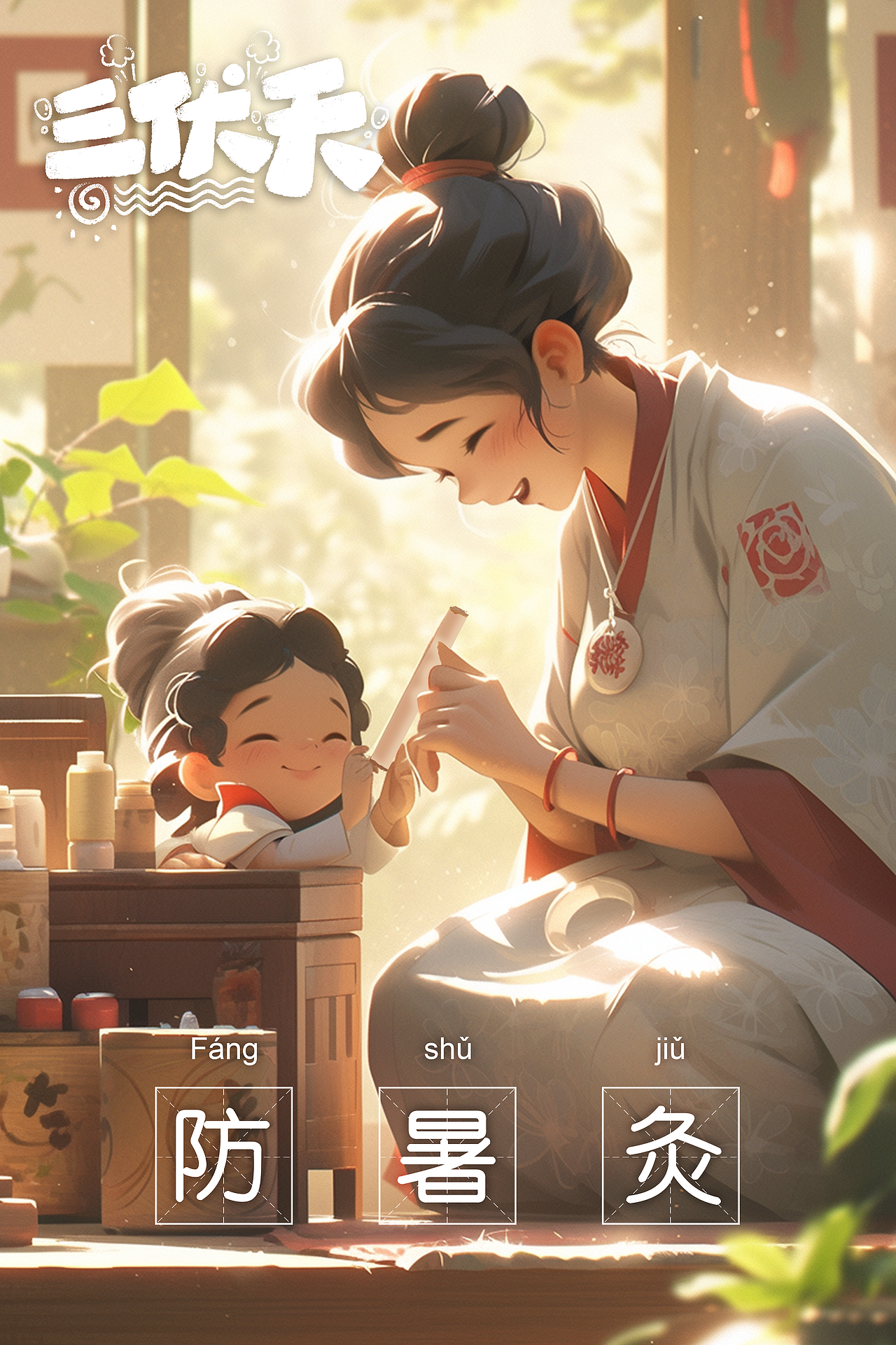 AIGC海报:中医 - 三伏天(图ZMzQ0NjA4OTI0) - AI作品 - 站酷设计师蔡辉辉_up原创素材 - 站酷ZCOOL