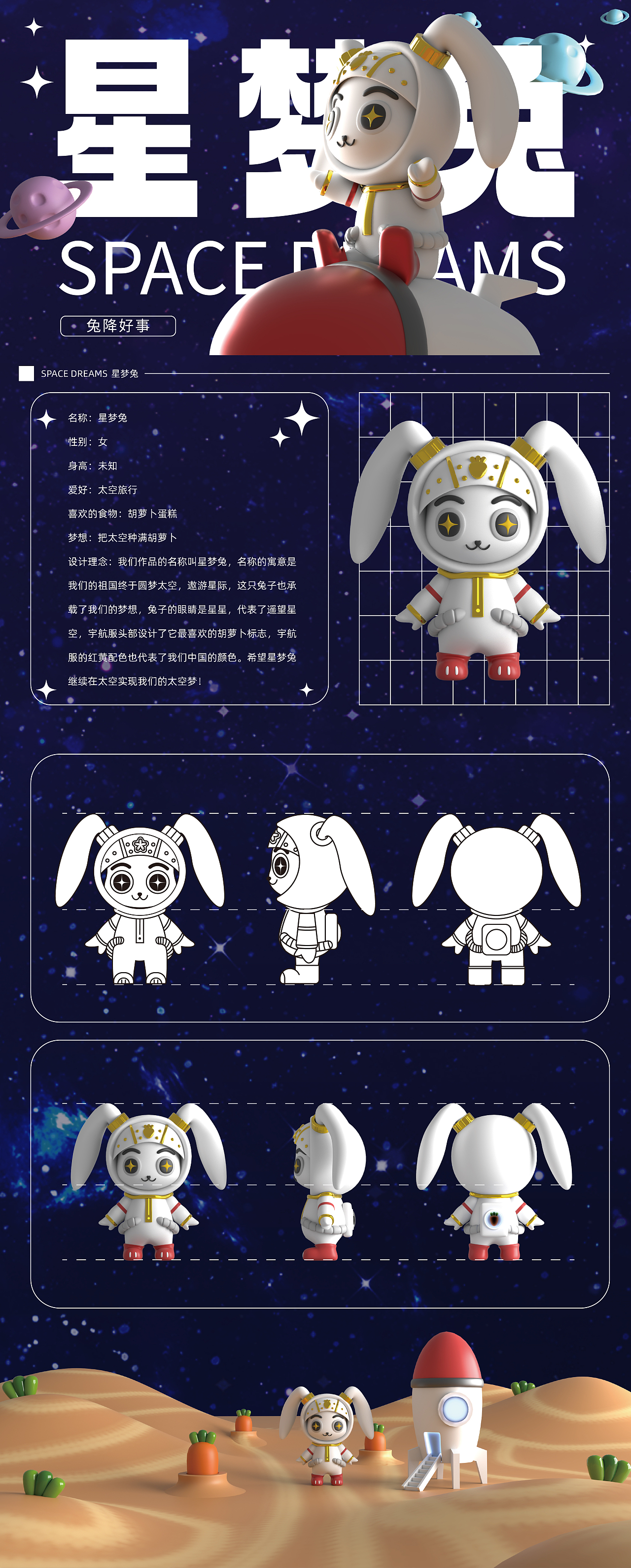 “兔降好事”生肖文创——星梦兔（图ZMzI1NjQ5MTE2） - IP形象 - 站酷设计师李大西CICI原创素材 - 站酷ZCOOL