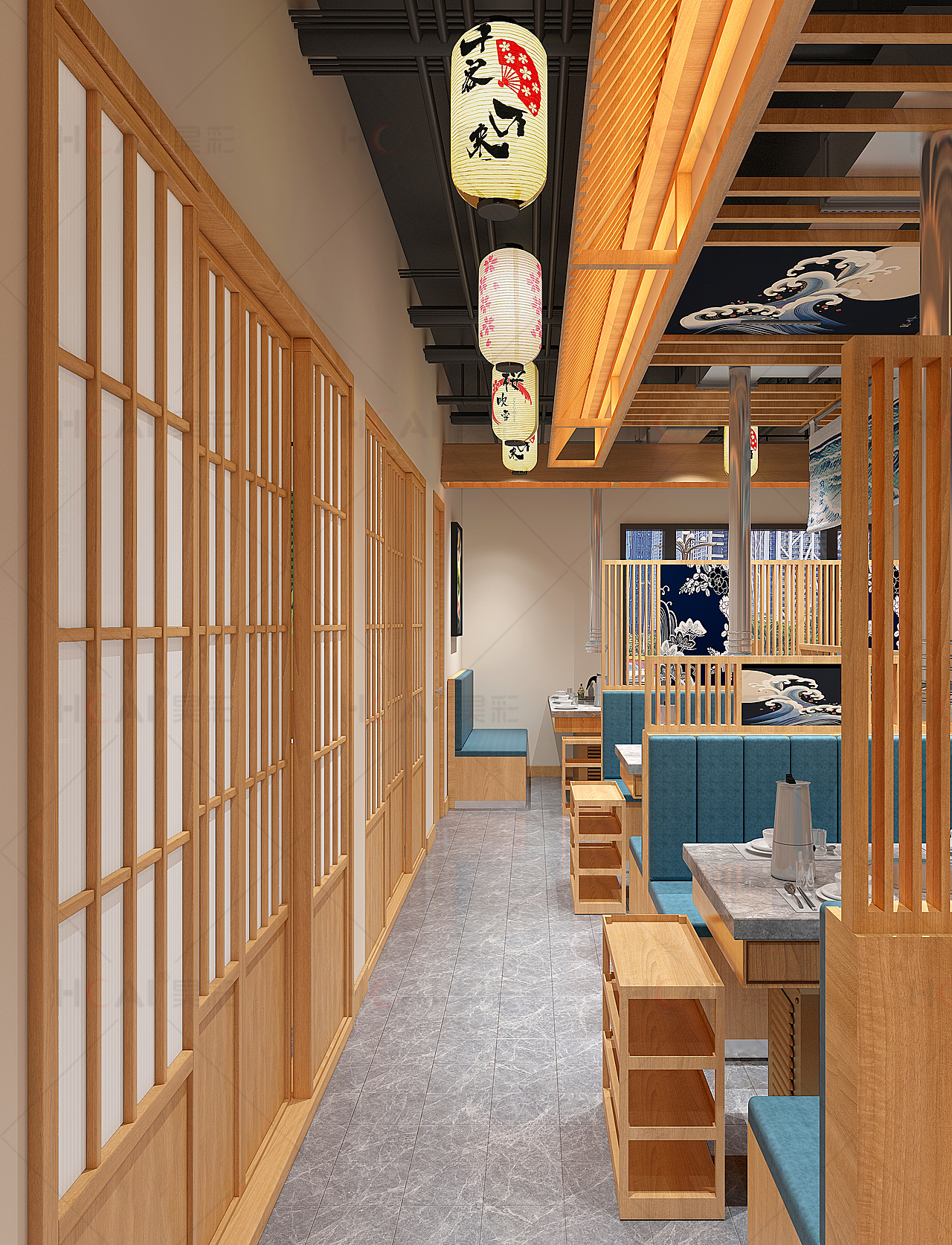 日式烤肉店 餐饮 饭店 饭店空间设计（图ZMjk5OTY1ODEy） - 酒店餐饮设计 - 站酷设计师餐饮空间设计原创素材 - 站酷ZCOOL