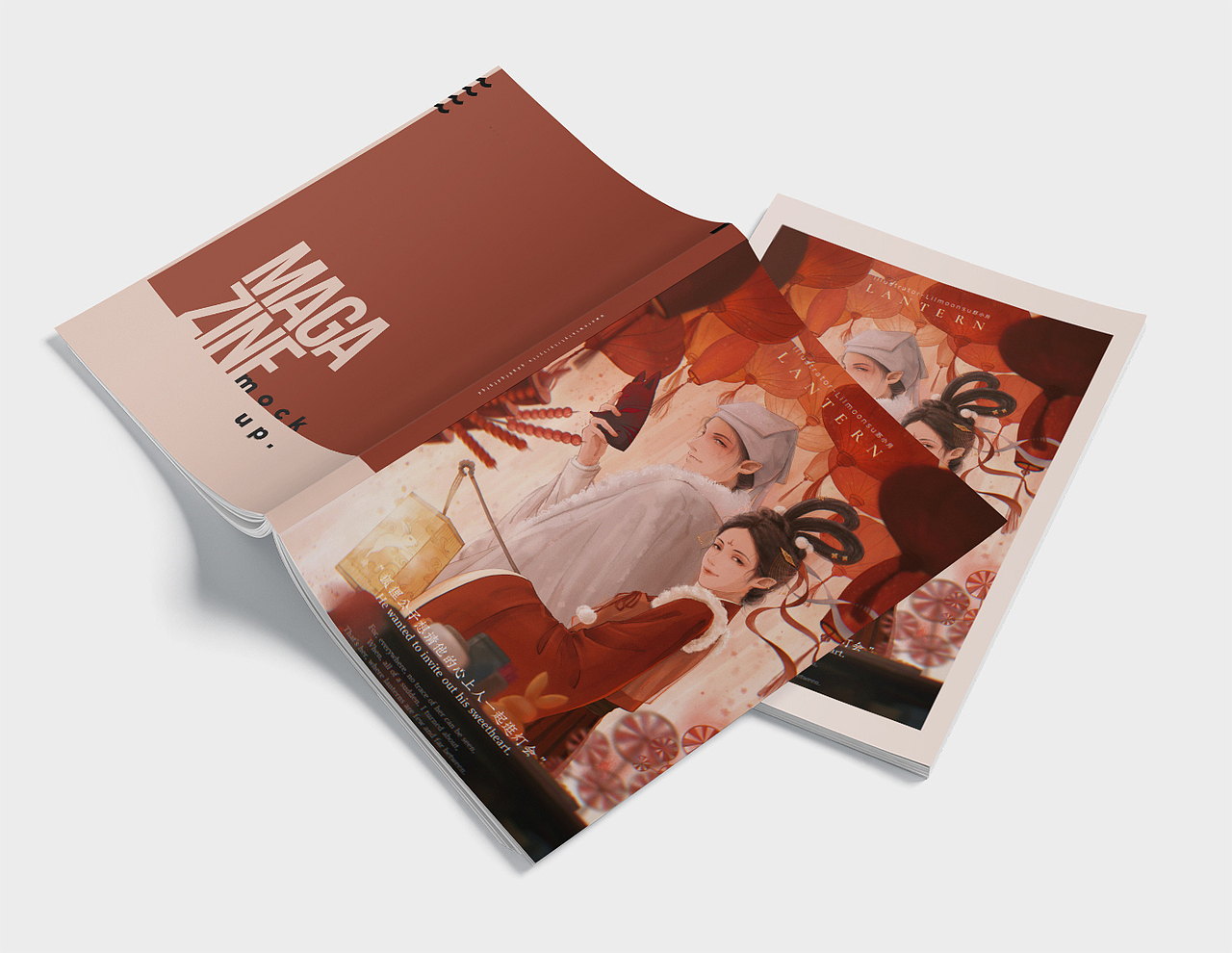 古风插画 ‖ 狐狸公子和心上人元宵逛灯会