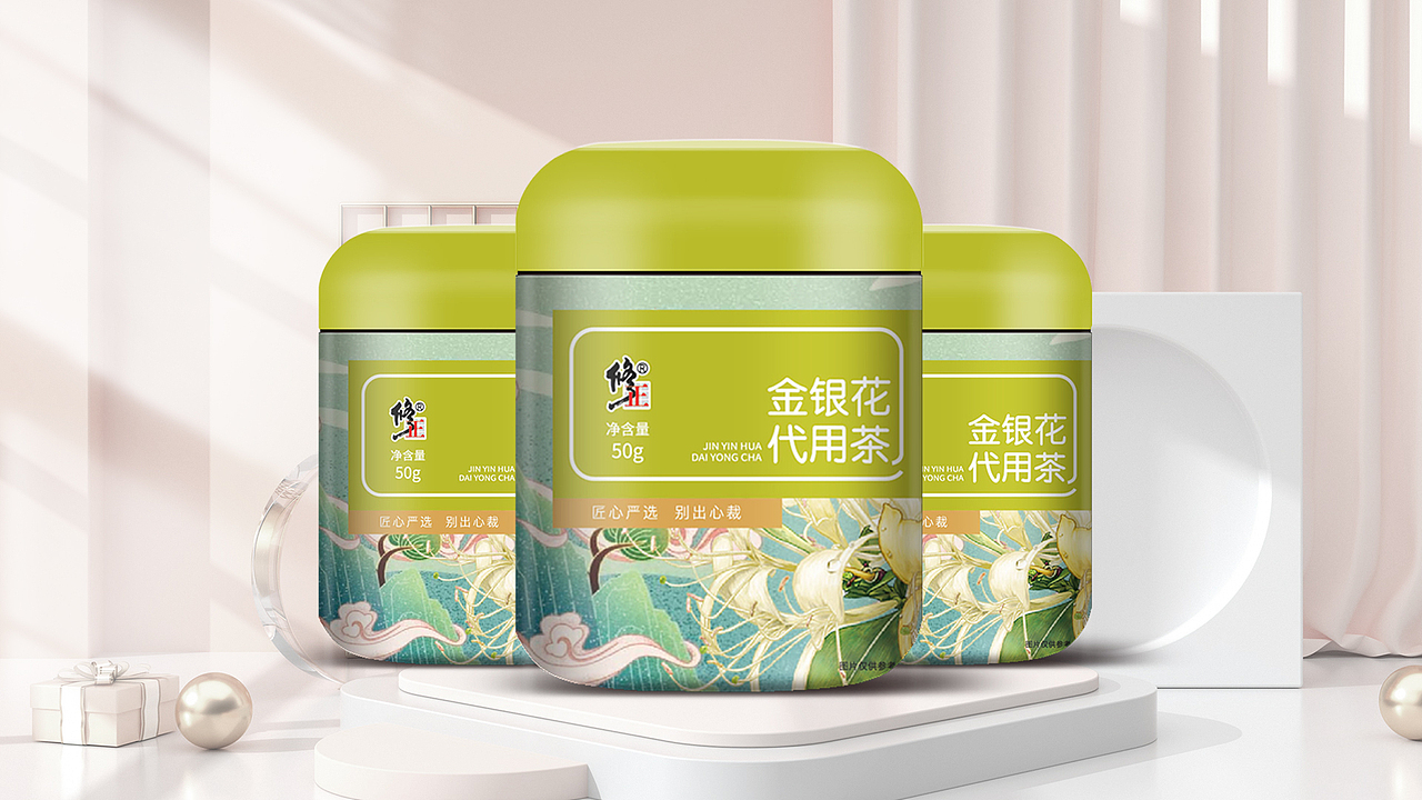 修正代用茶灌装系列包装（图ZMzQ5NjEyOTky） - 包装 - 站酷设计师山海kq原创素材 - 站酷ZCOOL