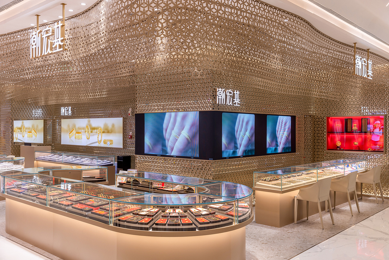 潮宏基西安赛格店铺拍摄