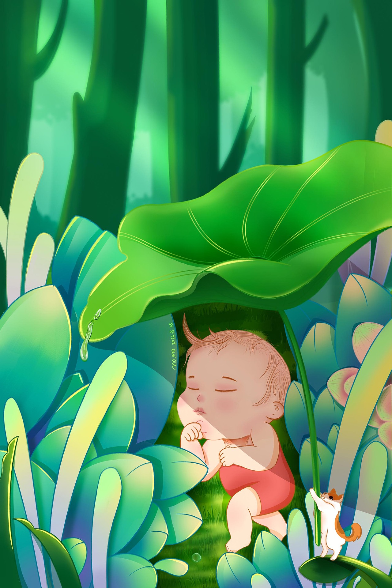 儿童漫画插画、场景设定、壁纸、海报