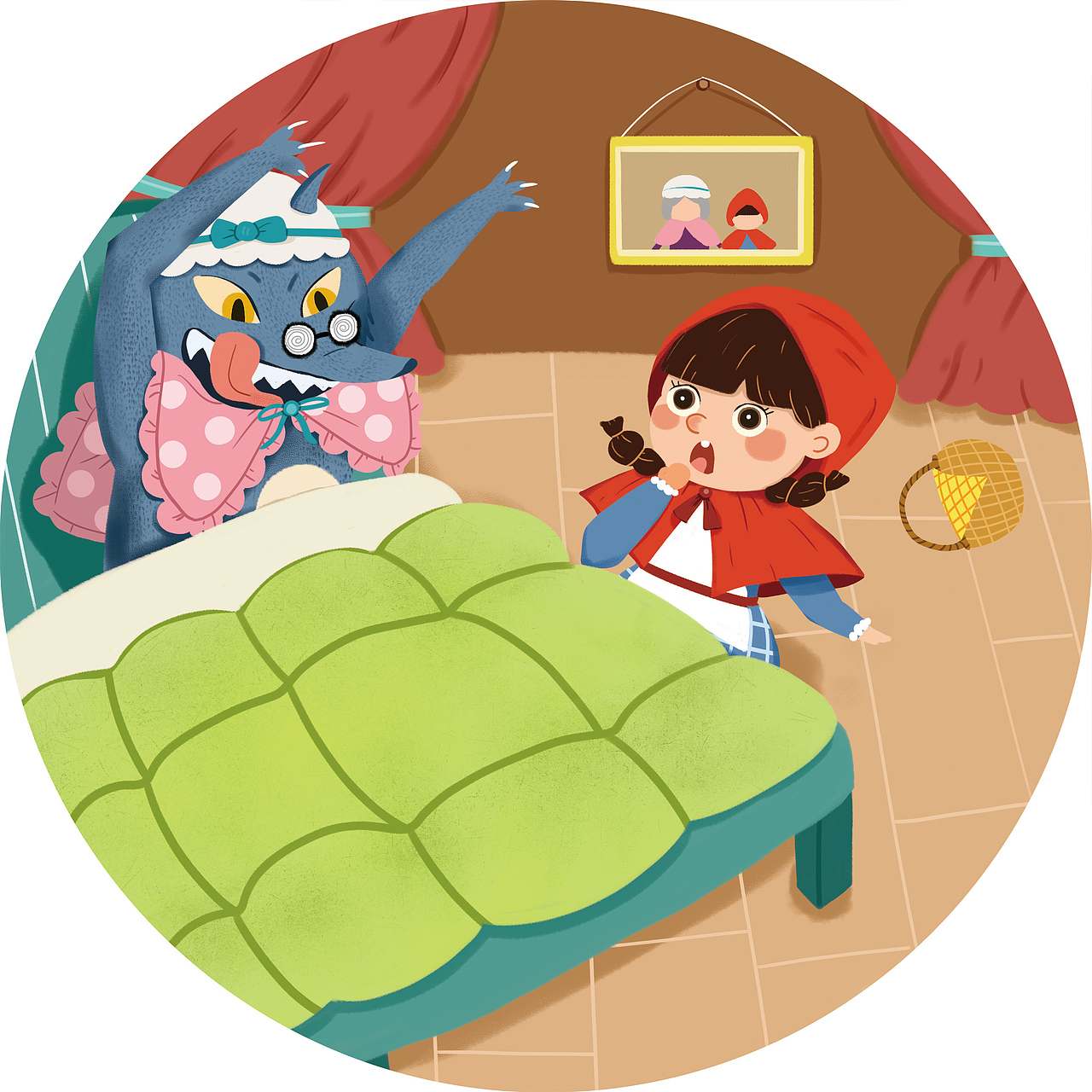 【童话不会骗人系列】小红帽（图ZMzQ5MjI4NTAw） - 儿童插画 - 站酷设计师猪油渣幼稚园原创素材 - 站酷ZCOOL