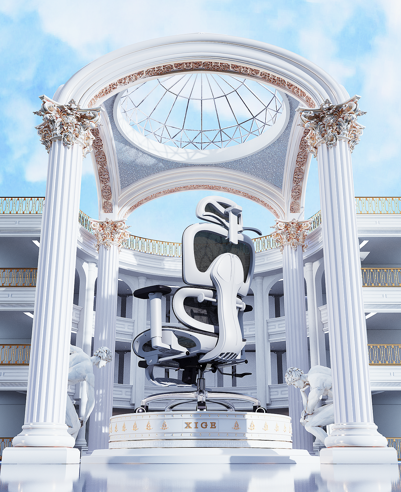 电脑办公椅渲染图（图ZMzIzMjA1Njg0） - 生活用品 - 站酷设计师riks原创素材 - 站酷ZCOOL