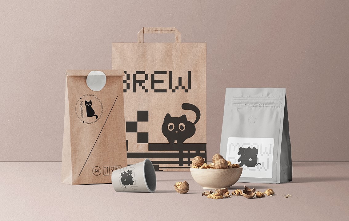 《Meowbrew 猫咖》品牌设计| 猫意咖香 故障风味