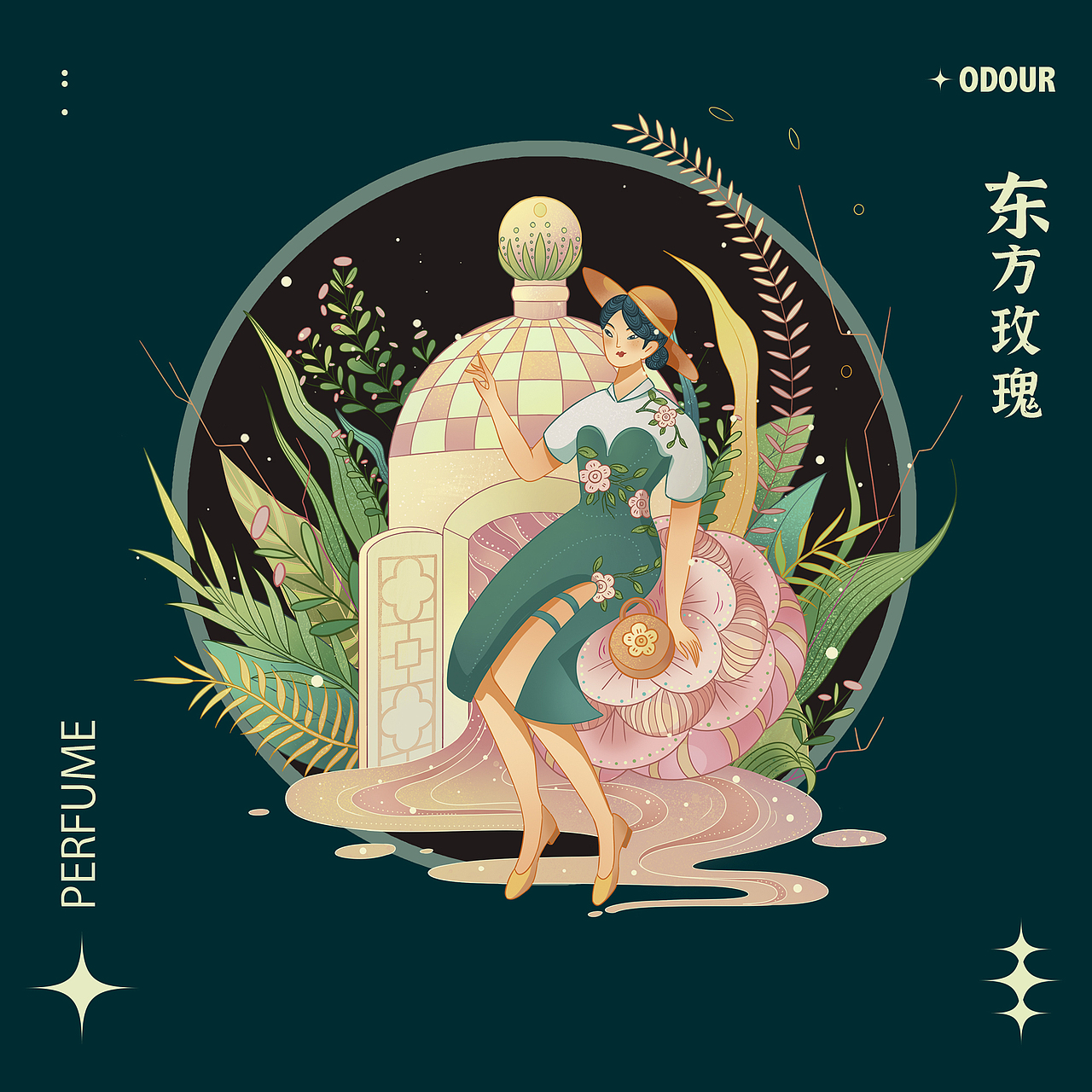 东方玫瑰（图ZMzQzNDYyNDA0） - 商业插画 - 站酷设计师会飞的鱼HFDY原创素材 - 站酷ZCOOL