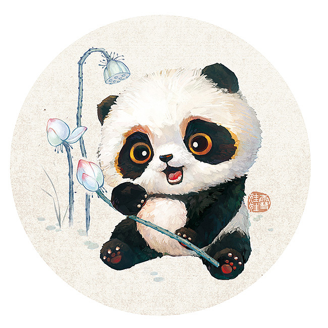 【萌宠by雪娃娃】——熊猫&竹&荷花&银杏&枇杷（图ZMzY5MzI0MjI0） - 商业插画 - 站酷设计师雪娃娃童画原创素材 - 站酷ZCOOL