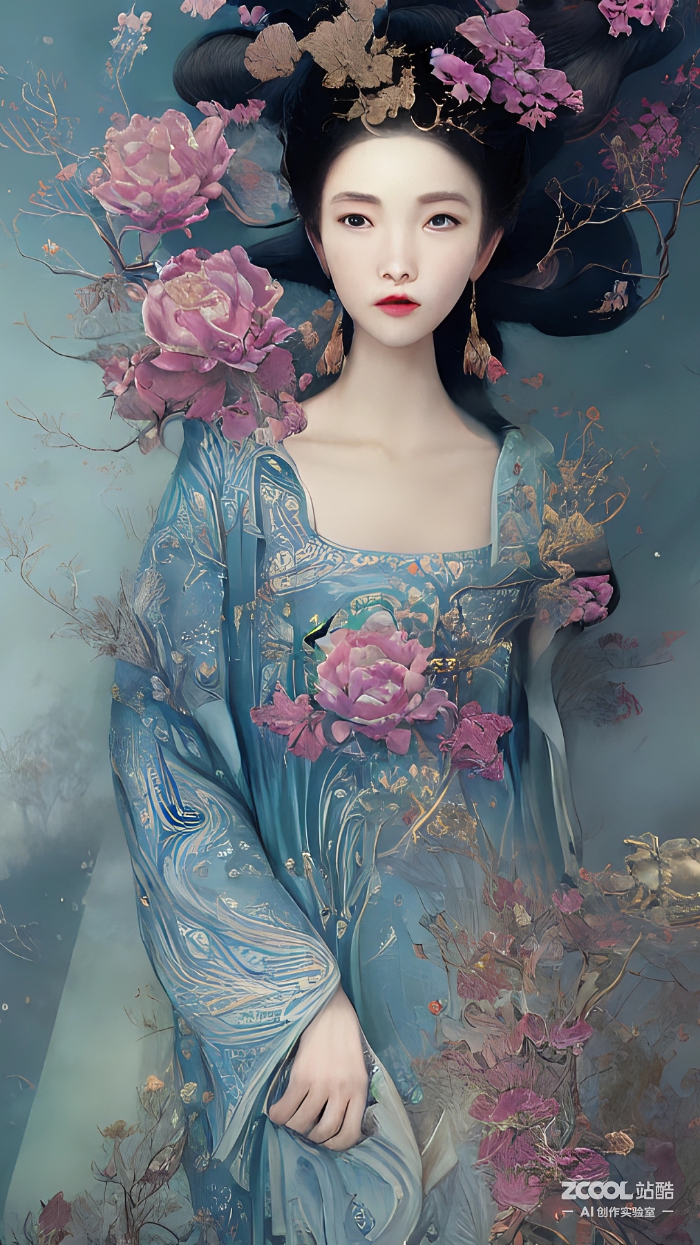 #AI创作实验室#【汉服】【油画X中国画】（图ZMzIxNDM0MTc2） - AI作品 - 站酷设计师xingceng2号原创素材 - 站酷ZCOOL