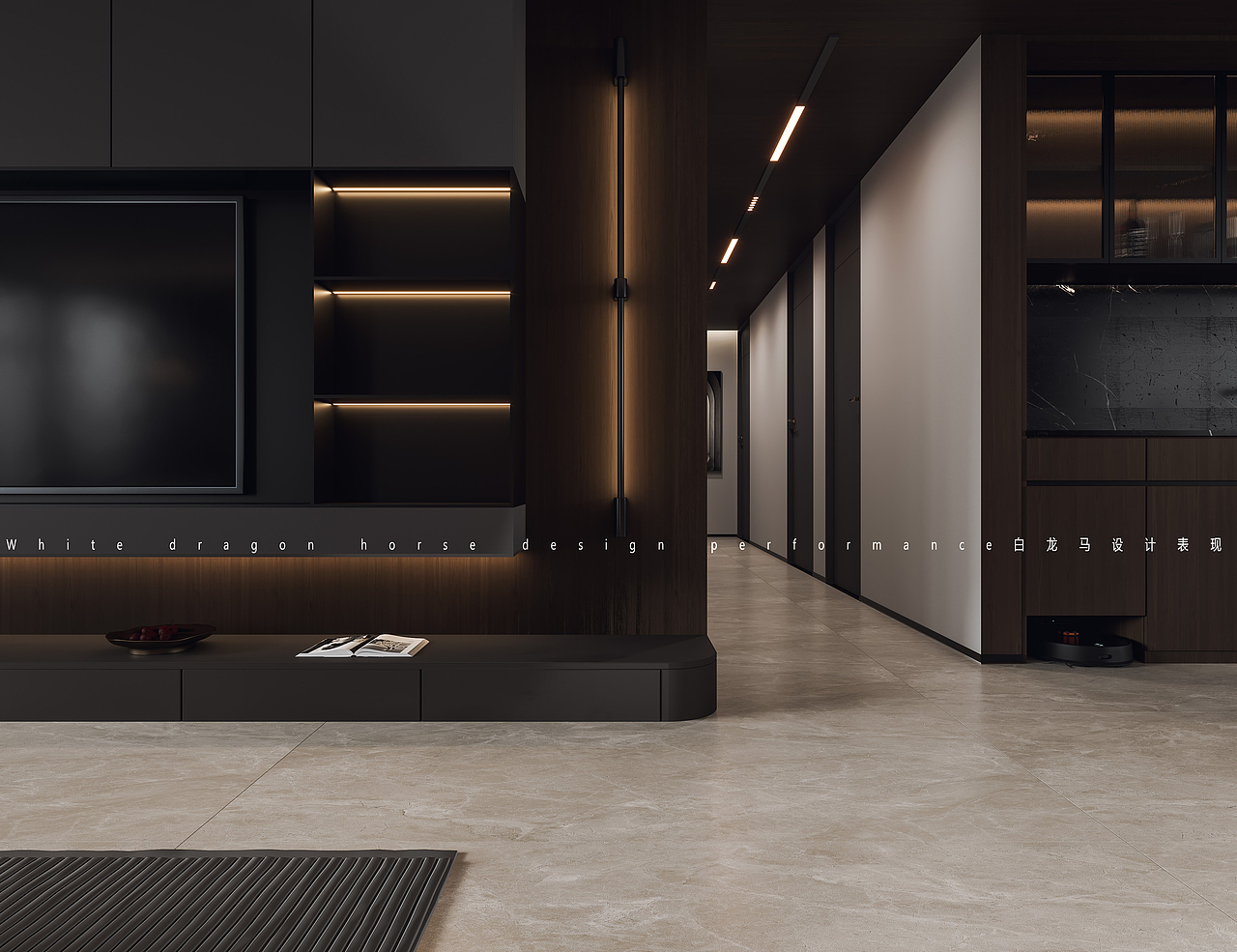 黑色系——白龙马效果图（图ZMzQ0NjE1NzY0） - 家装设计 - 站酷设计师小鱼吐泡泡泡泡泡原创素材 - 站酷ZCOOL