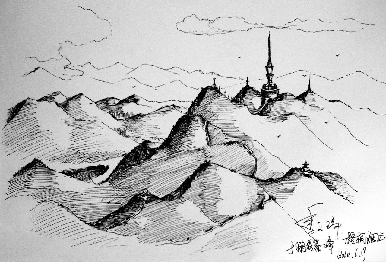 手绘风景速写_吉瑞创意设计-站酷zcool