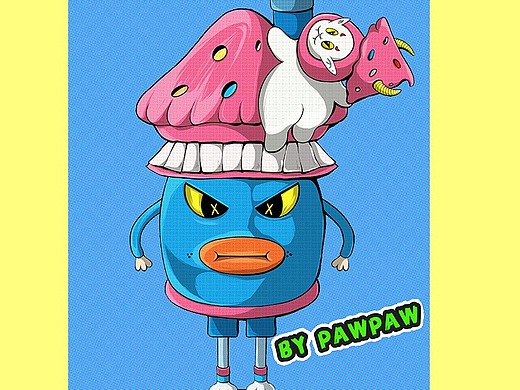 潮流插画之蘑菇拟人形象设计