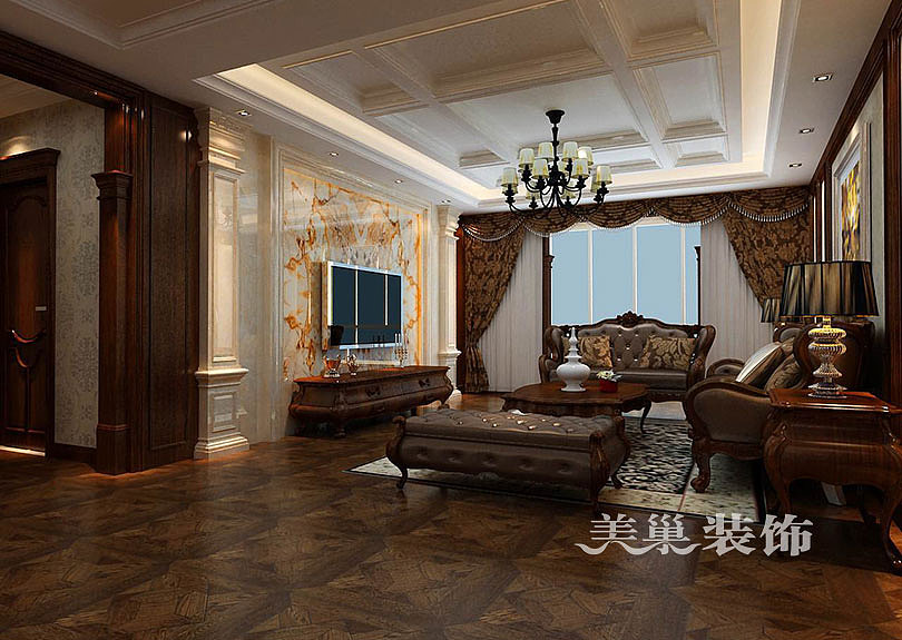 蓝堡湾21万打造新古典空间,红木家具打造尊贵大方