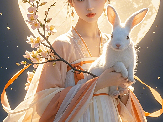 中秋嫦娥与兔