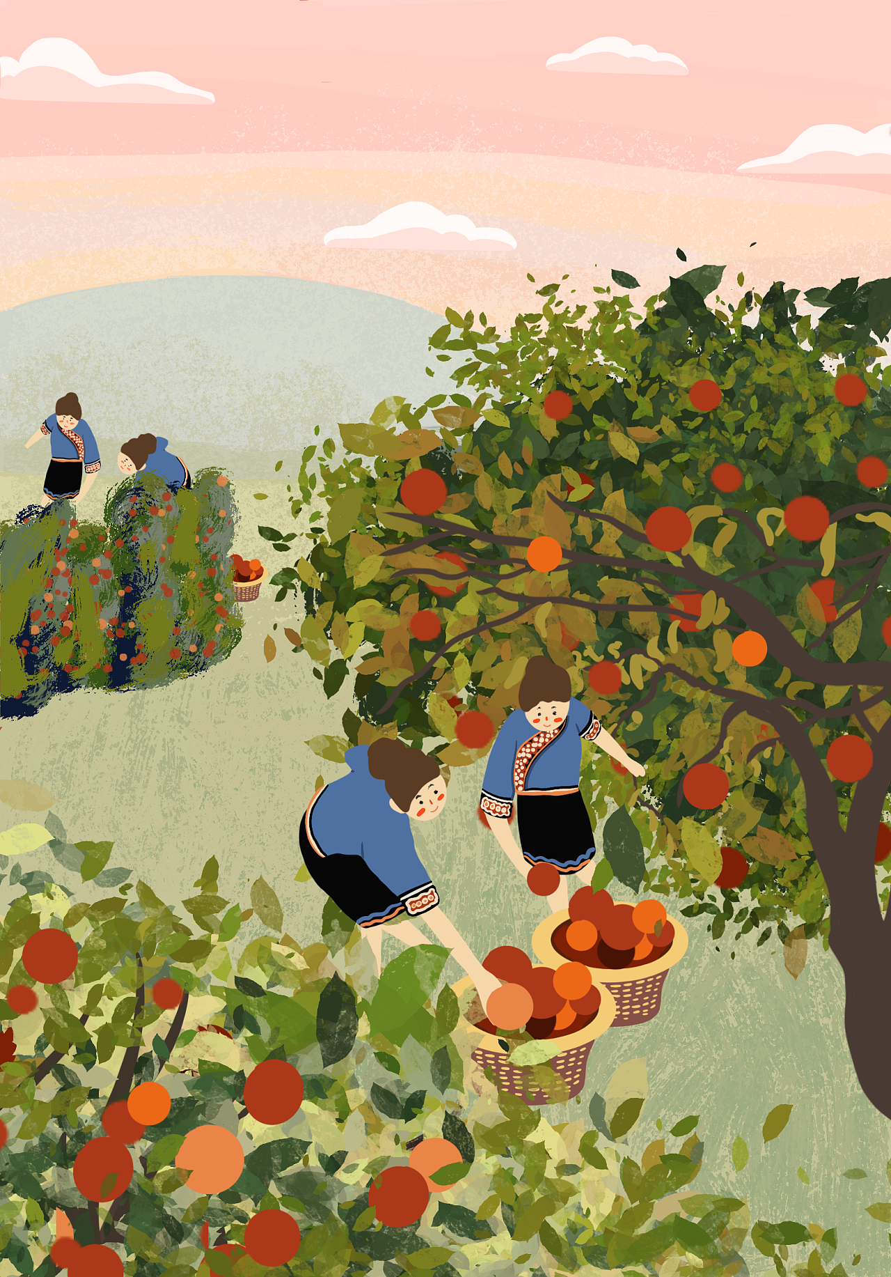 水果采摘插画设计天津 |                    
