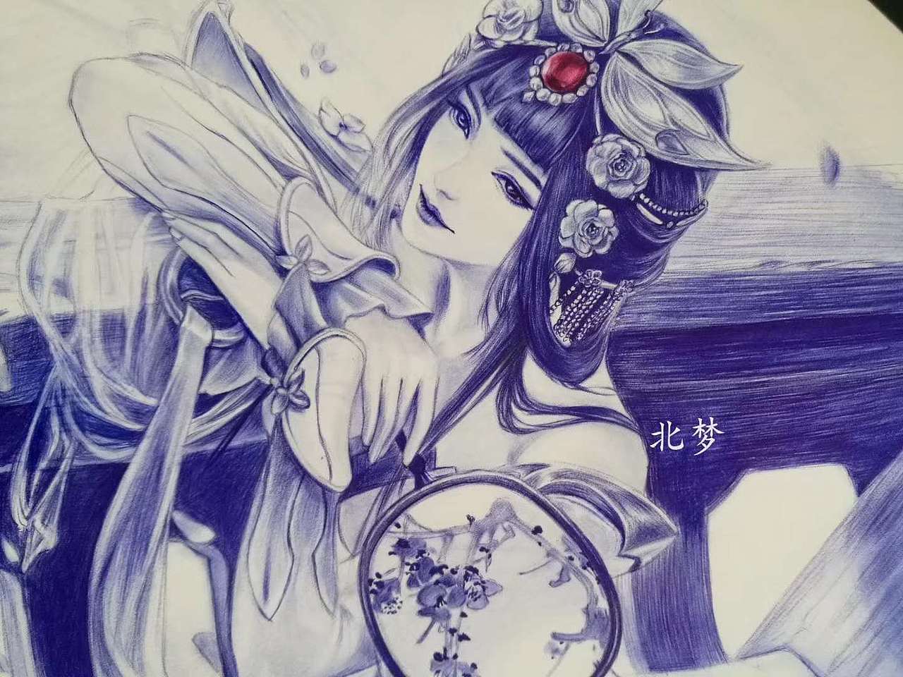 圆珠笔绘画（图ZMjE5NzYxMzUy） - 绘画 - 站酷设计师北梦_lm原创素材 - 站酷ZCOOL