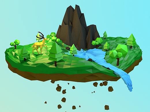 C4D-多边形风格练习