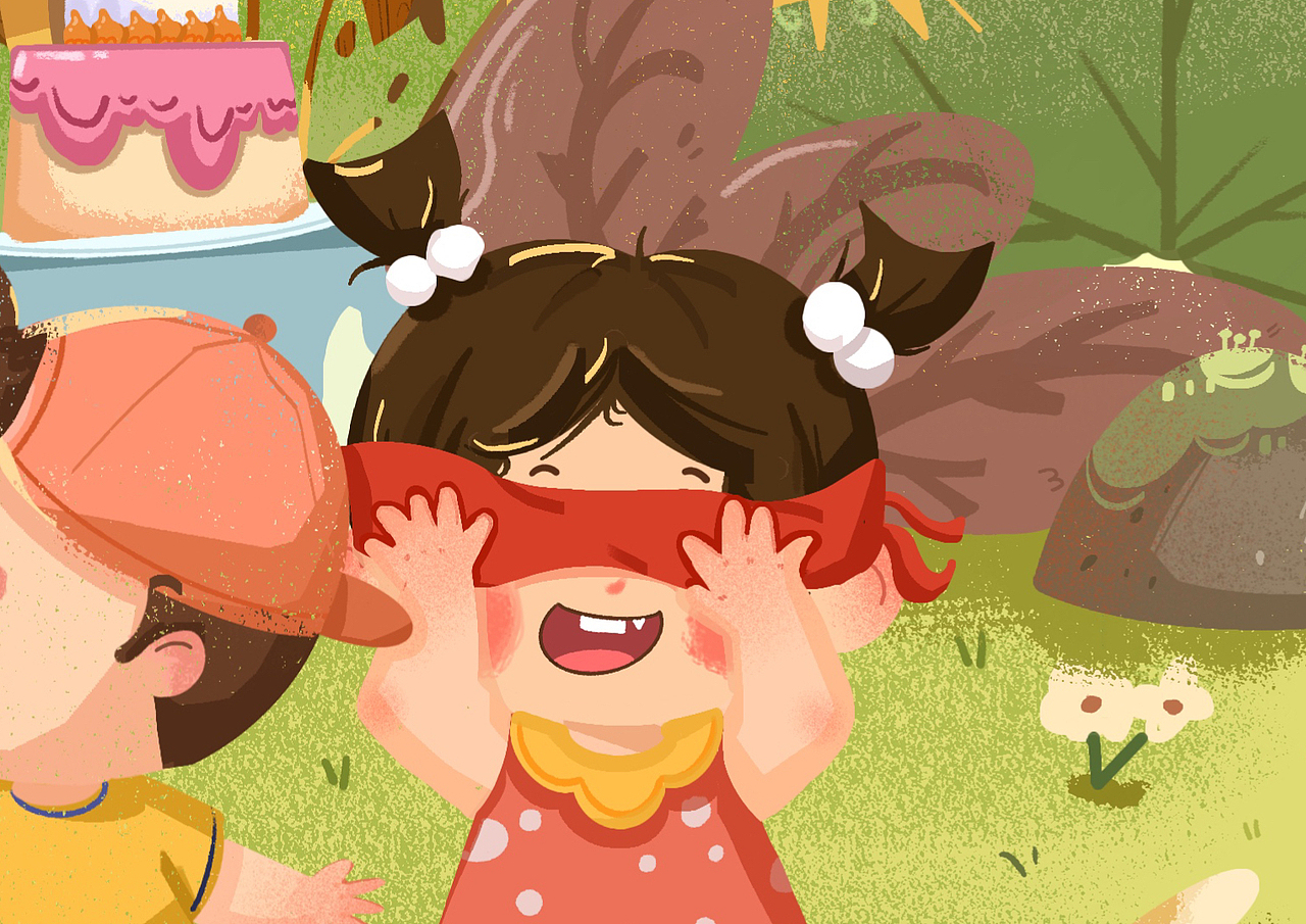 过生日之儿童插画